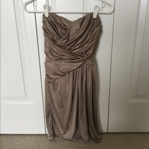 Express metallic bronze mini dress